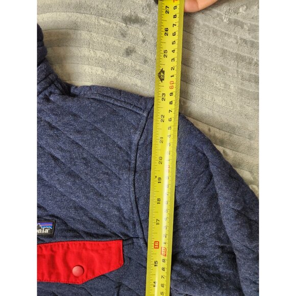 Patagonia Organic Cotton Diamond Quilt Snap-T Pullover Blue Sweater Men's Size S - Picture 12 of 13